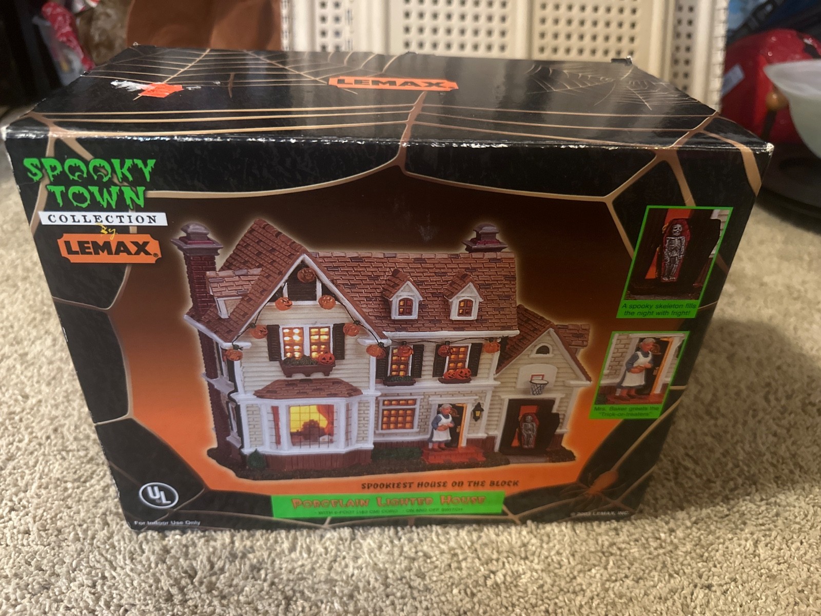 Vtg LEMAX Spooky Town Halloween Spookiest House On The Block 2003 Lighted 35785A