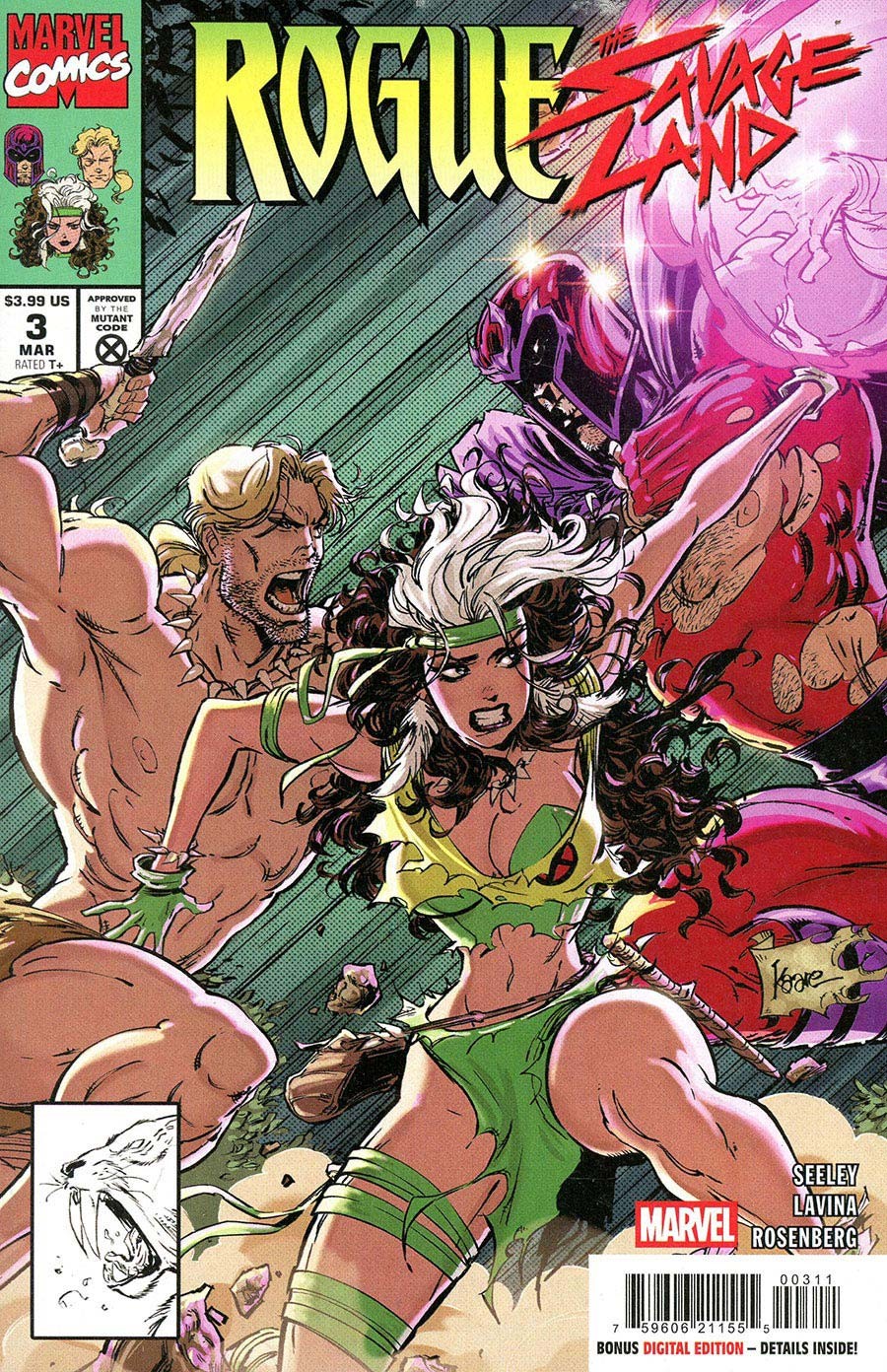 Rogue: The Savage Land #3 VF/NM; Marvel | Magneto Ka-Zar Kaare Andrews - w/Bag+B Rogue: The Savage Land #3 VF/NM; Marvel | Magneto Ka-Zar Kaare Andrews - w/Bag+B