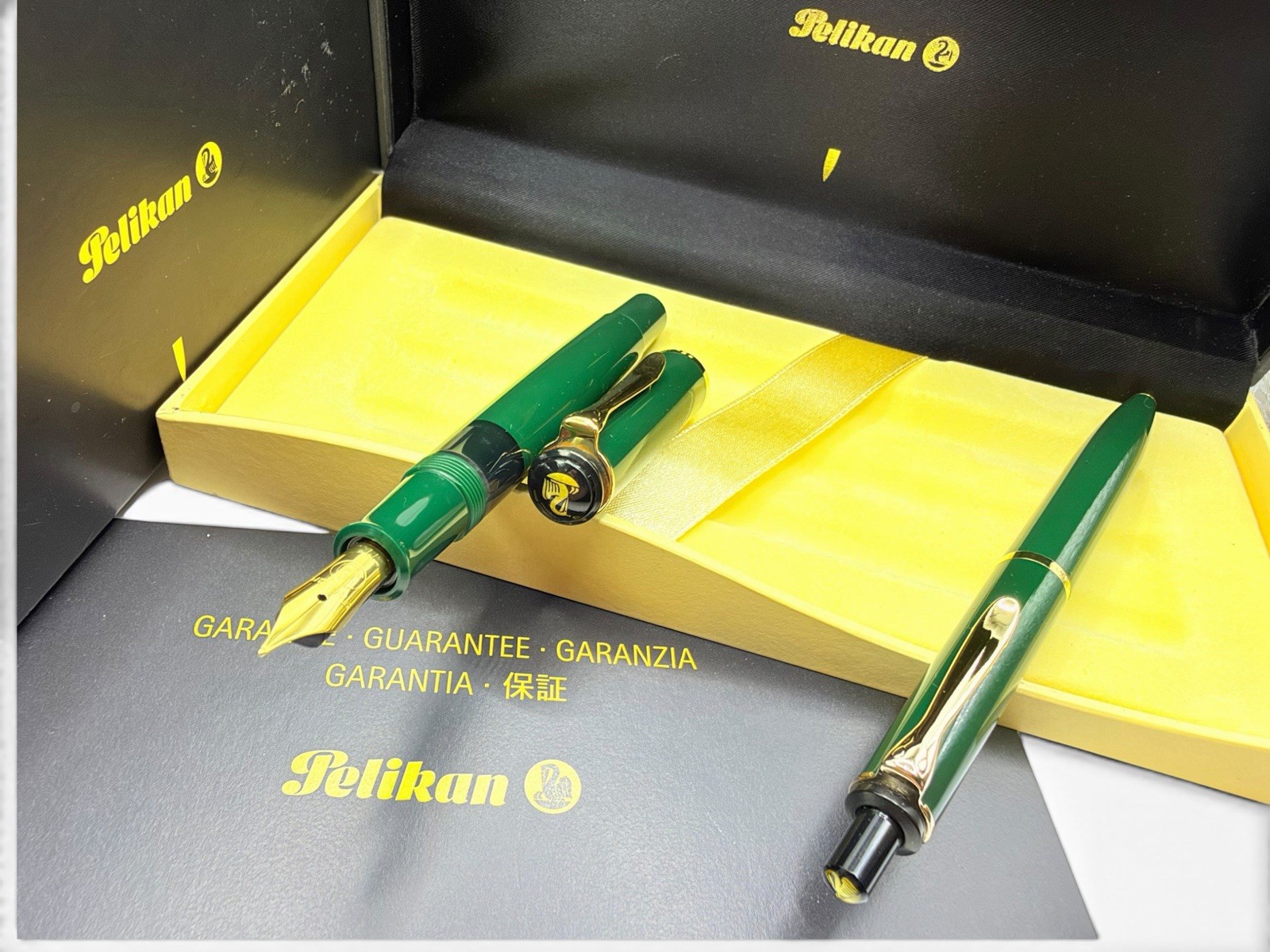 Ultra RARE Set- NOS PELIKAN M200 FIR GREEN Fountain Pen& K200 Ballpoint-400 M600