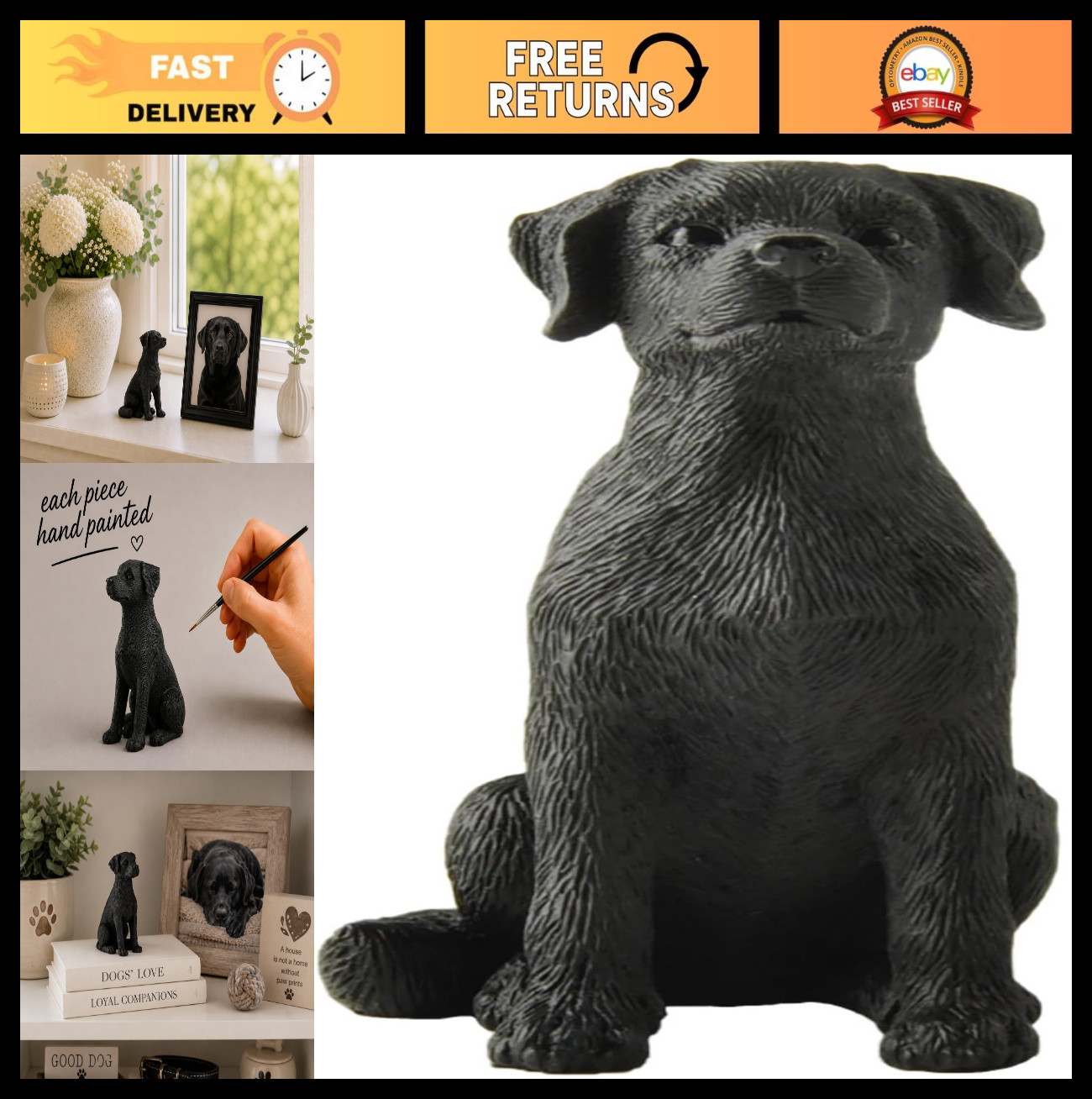 Black Labrador Retriever Figurine - 3.25\