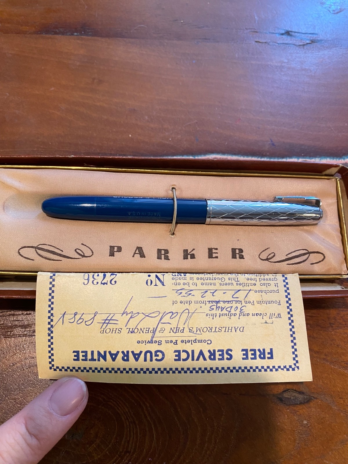 Waterman Fountain Pen in the  Box with Purchase Slip 1955