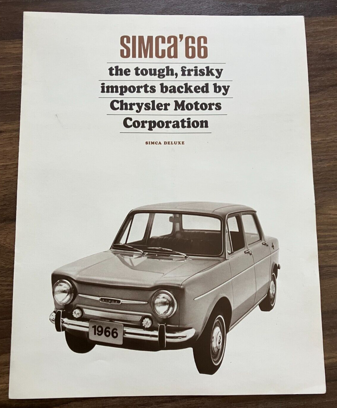 1966 Chrysler Simca 1000 Deluxe - Vintage Original 2-Page Dealer Sales Brochure