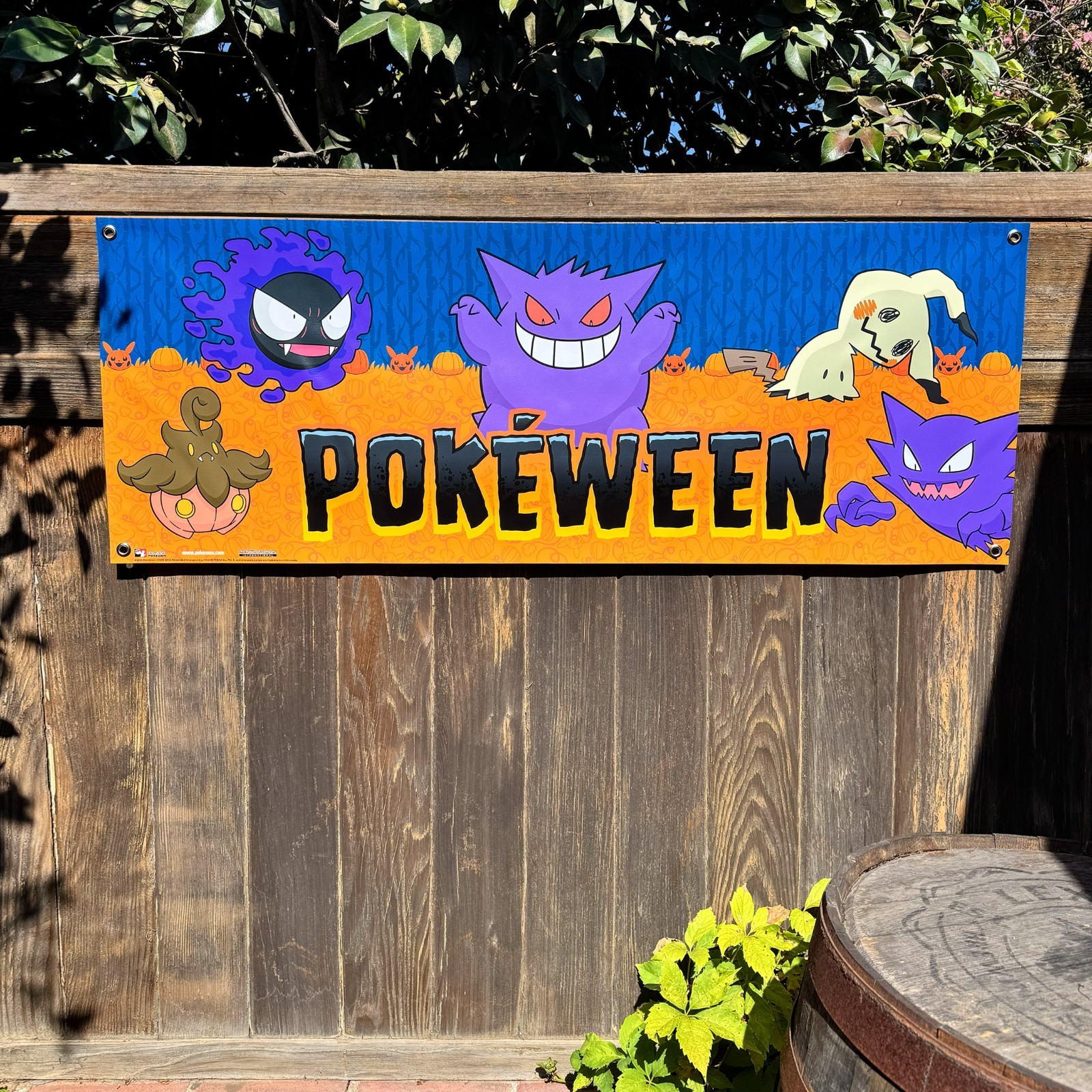 Pokemon Pokeween Halloween Banner Gengar Mimikyu Gastly Haunter Rare 4FT