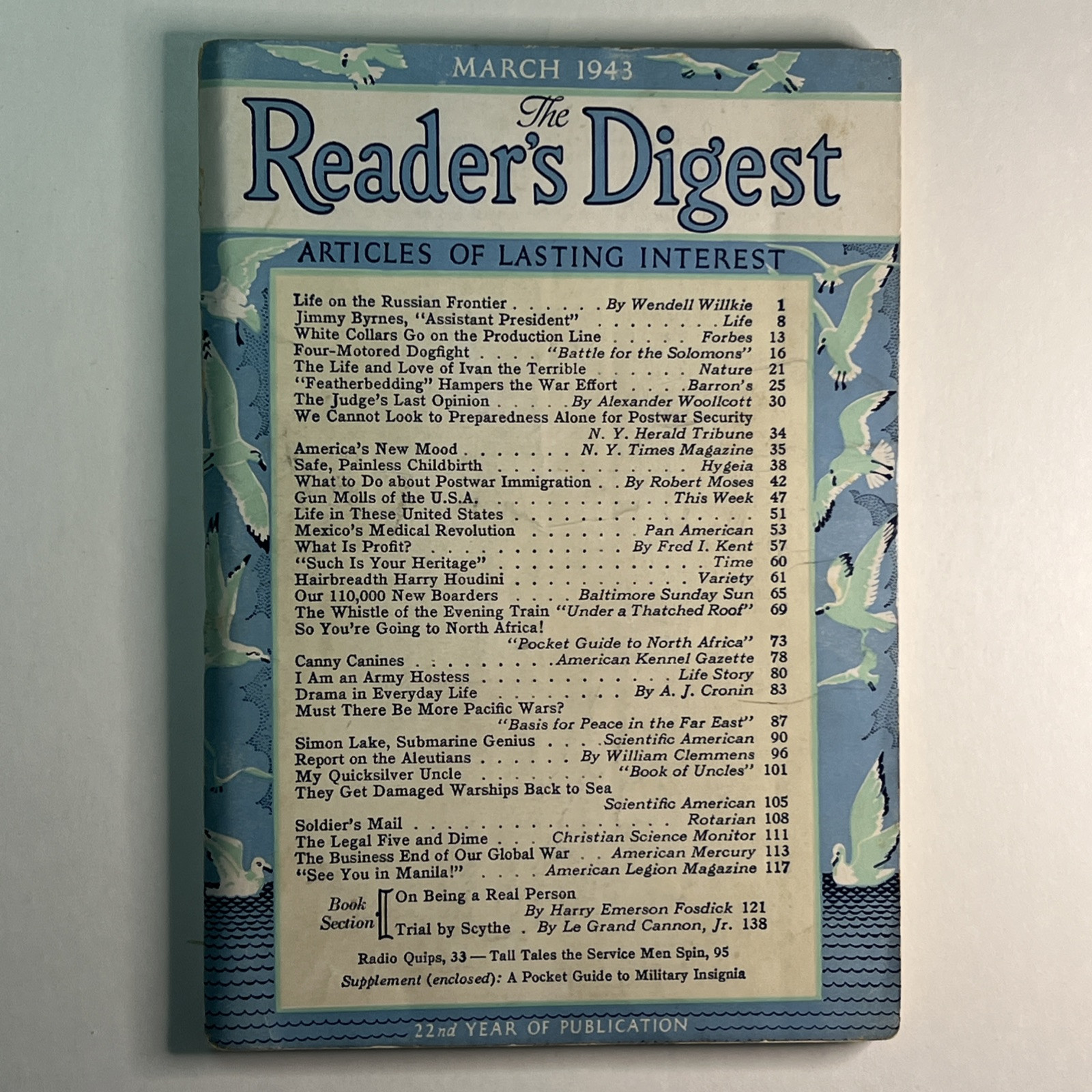 Readers Digest March 1943 On Being a Real Person by Harry Emerson Fosdick