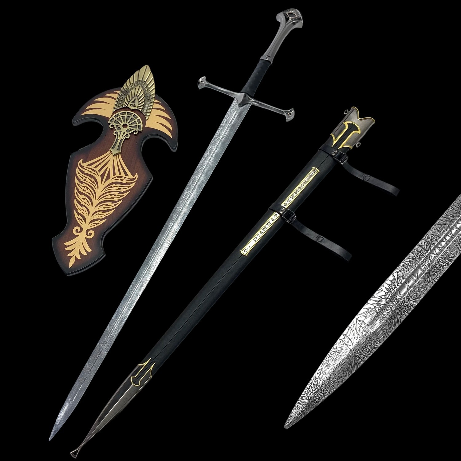 Recast Nasir Holy Sword, Damascus Steel Beautifully Patterned.TV Props