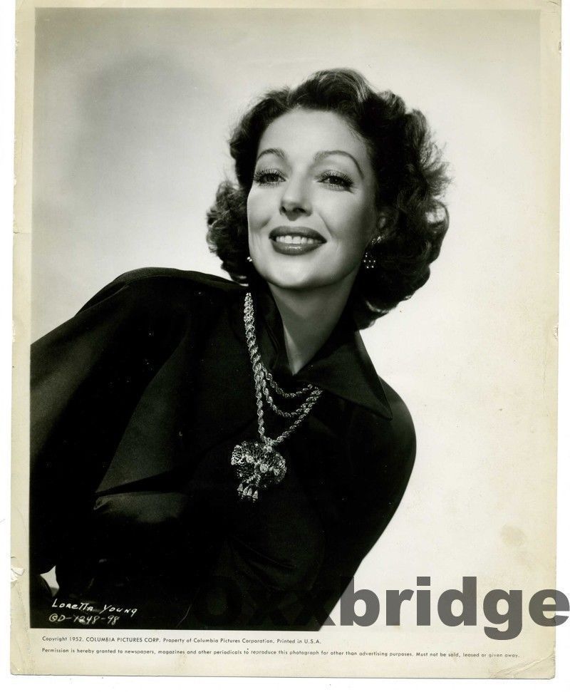 LORETTA YOUNG ORIGINAL PHOTO 1952 Glamorous Actress Elegant Studio Columbia