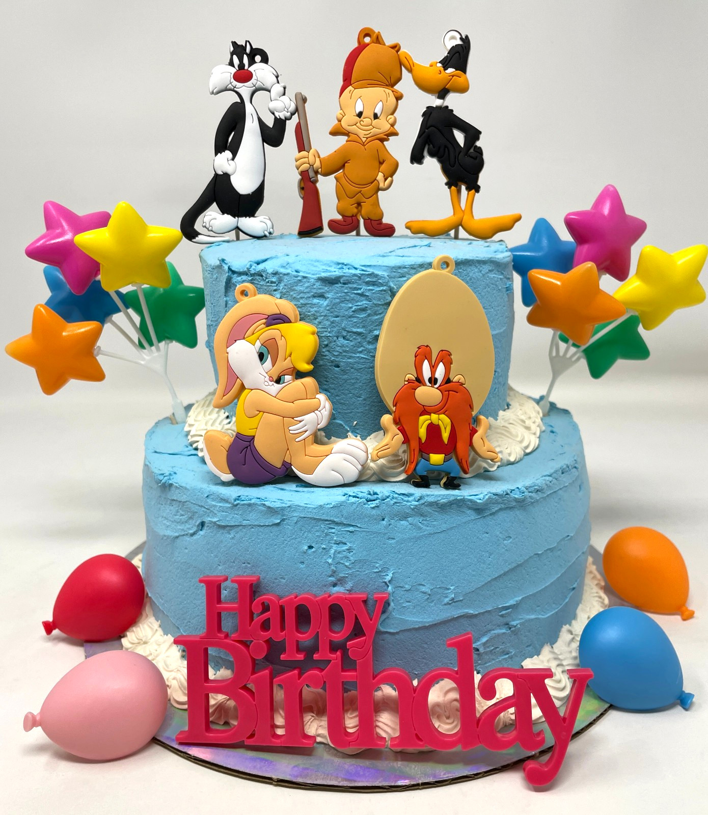 Looney Tunes Cake Topper Featuring 5 Characters Daffy, Elmer, Sylvester, Lola