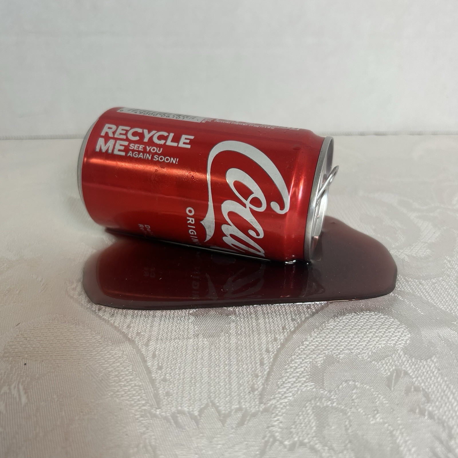 Realistic Faux Mini Coca Cola Spill, Novelty Display-Handcrafted With Resin