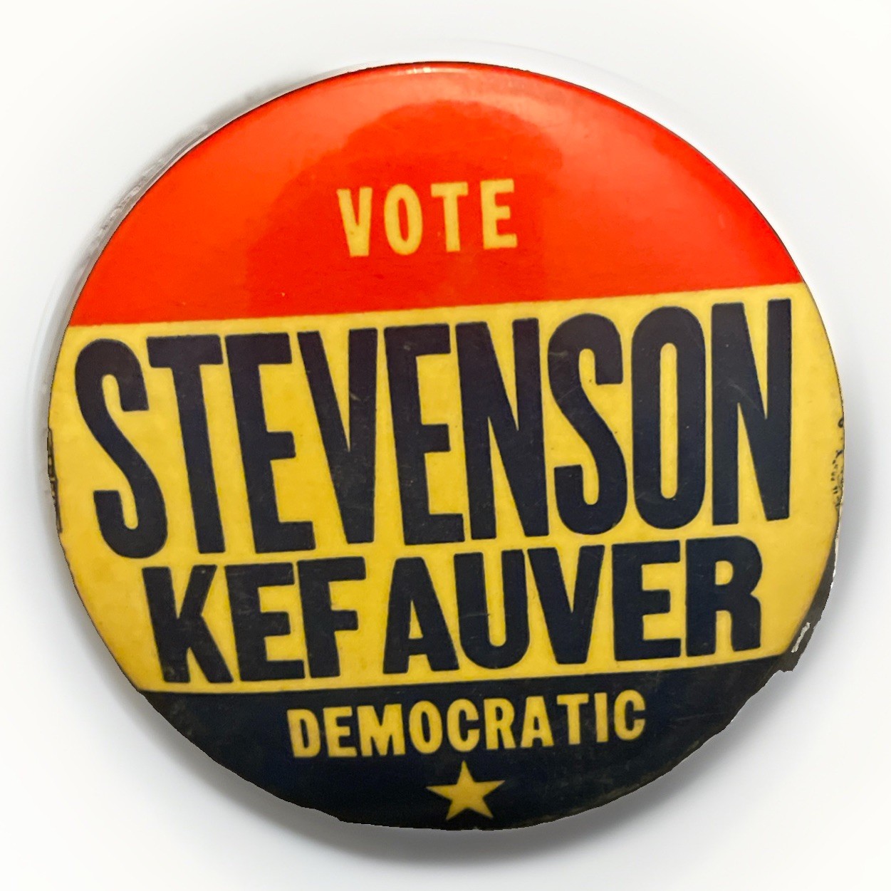 Vote Stevenson Kefauver Democratic 1956 Political Campaign Button Alidi Button