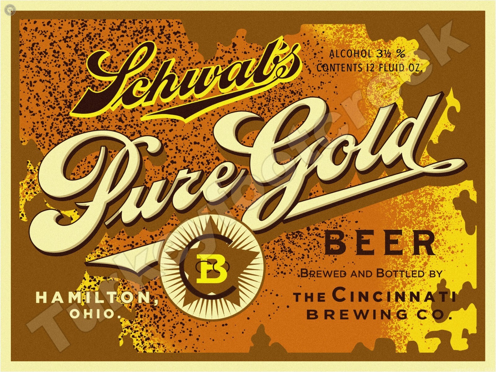 Schwab\'s Pure Gold Beer Label 9\