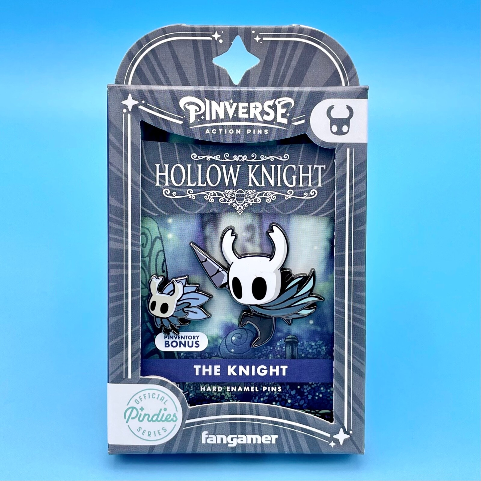 PINVERSE Hollow Knight Enamel Figure Pin Set Pack + Trading Card + Stickers