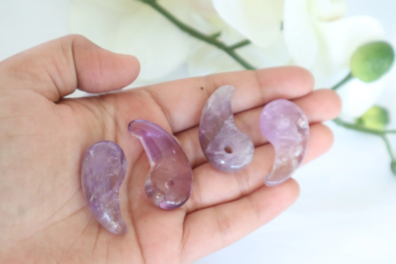 Amethyst Magatama — Large Genuine Japanese Stone Charm