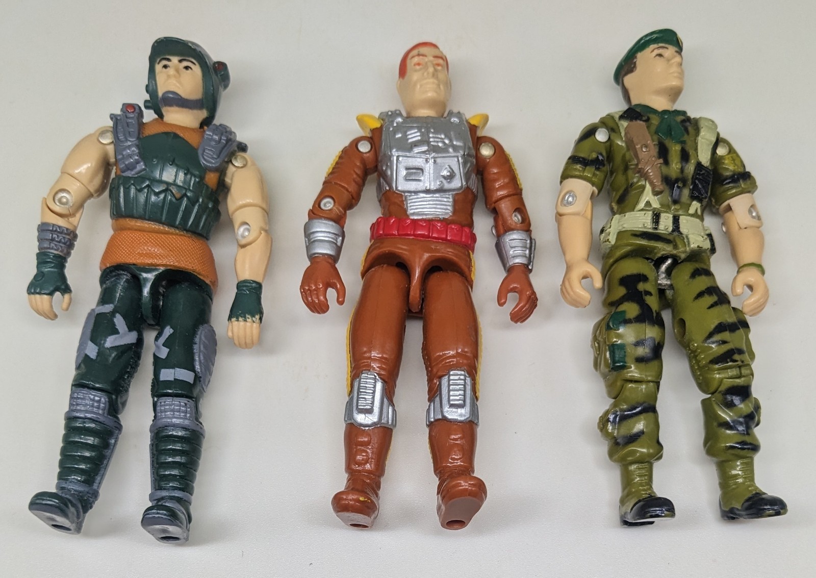 LOT OF 3 VINTAGE HASBRO GI JOES FALCON VI, DODGE MARAUDER DRIVER, CHARBROIL