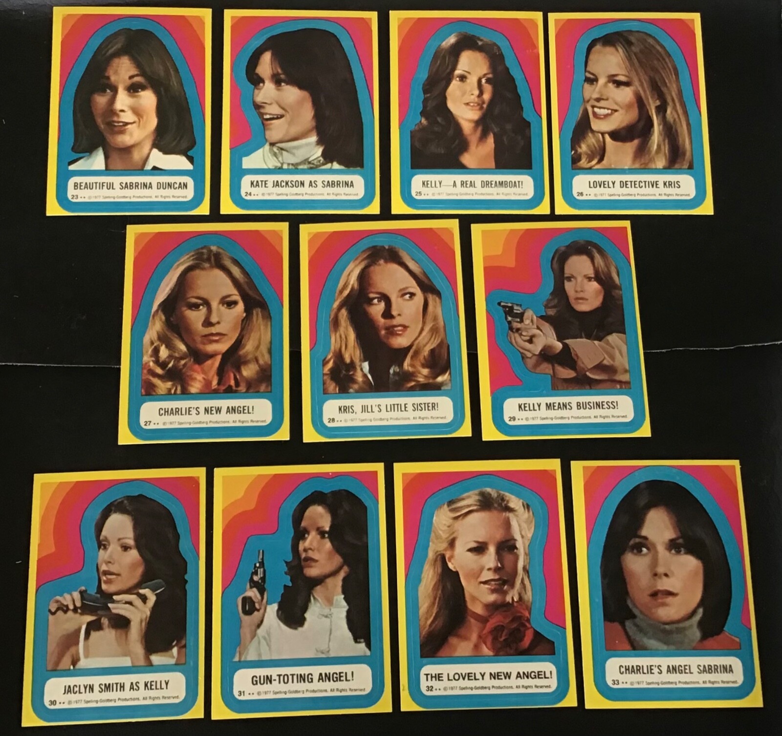 1977 Topps Charlie's Angels 3rd Series 11-Card Sticker Set NM-MT
