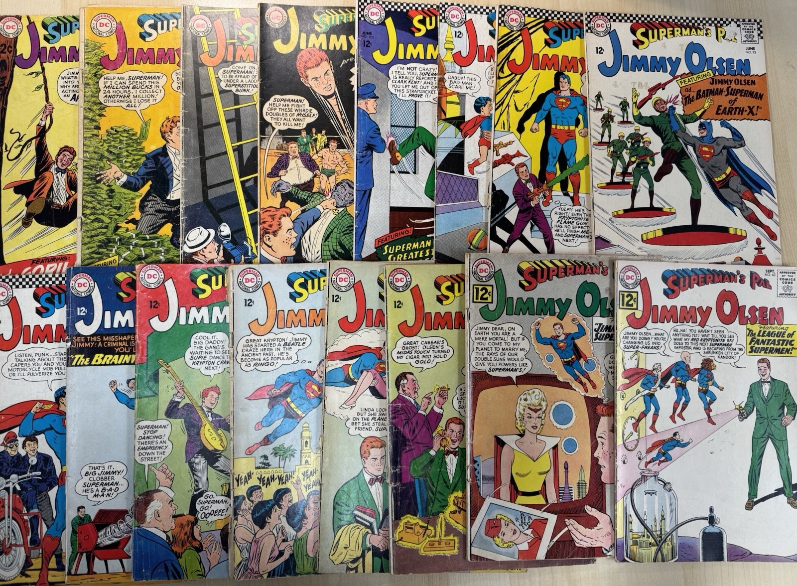 Big Lot 16x Superman's Pal Jimmy Olsen, All 12¢ Silver Age, #63 64 73 75 79 88++