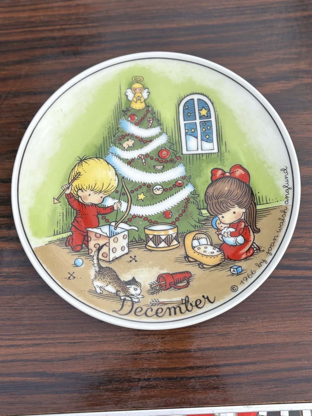 Vtg 1966 Joan Walsh Anglund December Christmas Plate West Germany 7.75\