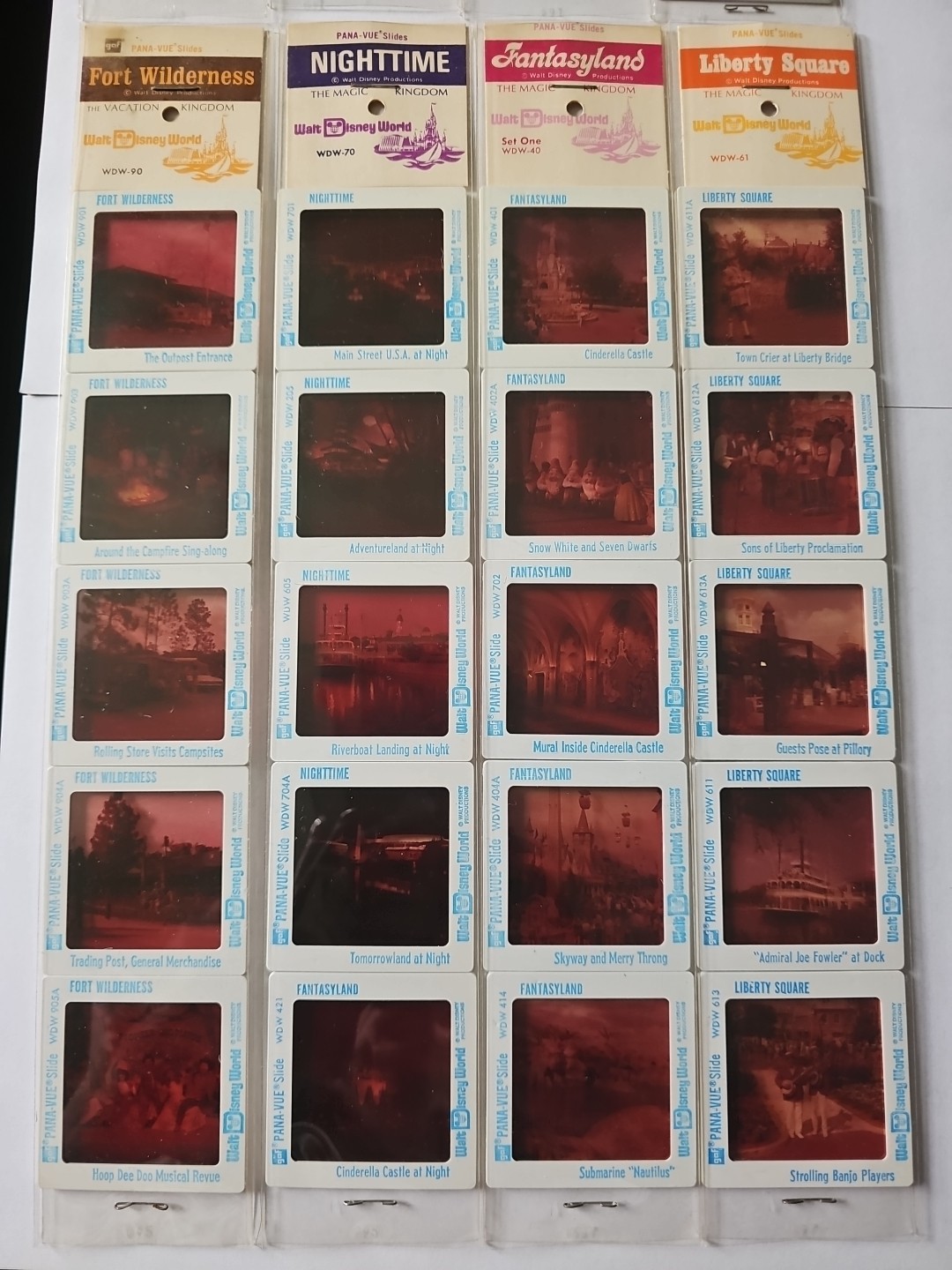 WALT DISNEY WORLD VINTAGE PANA-VUE SLIDES 40 COUNT NEW IN CLEAR SLEEVES. SEALED WALT DISNEY WORLD VINTAGE PANA-VUE SLIDES 40 COUNT NEW IN CLEAR SLEEVES. SEALED