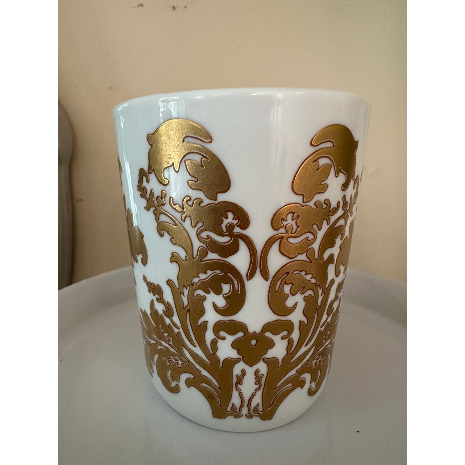 Vintage Gold Gilded Floral China embossed ornate cup 
