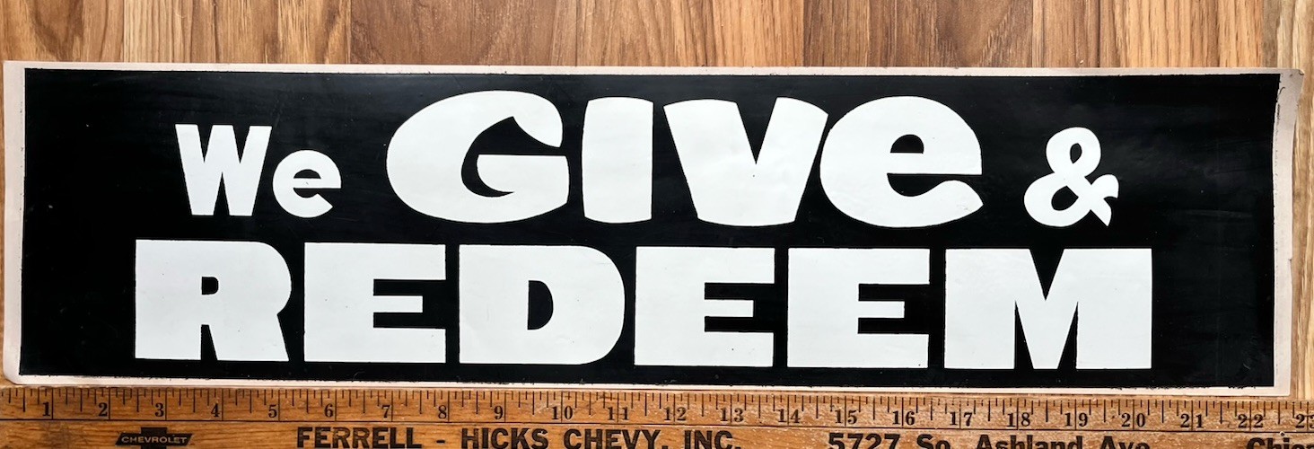 vintage we give & redeem sticker 22\ vintage we give & redeem sticker 22\