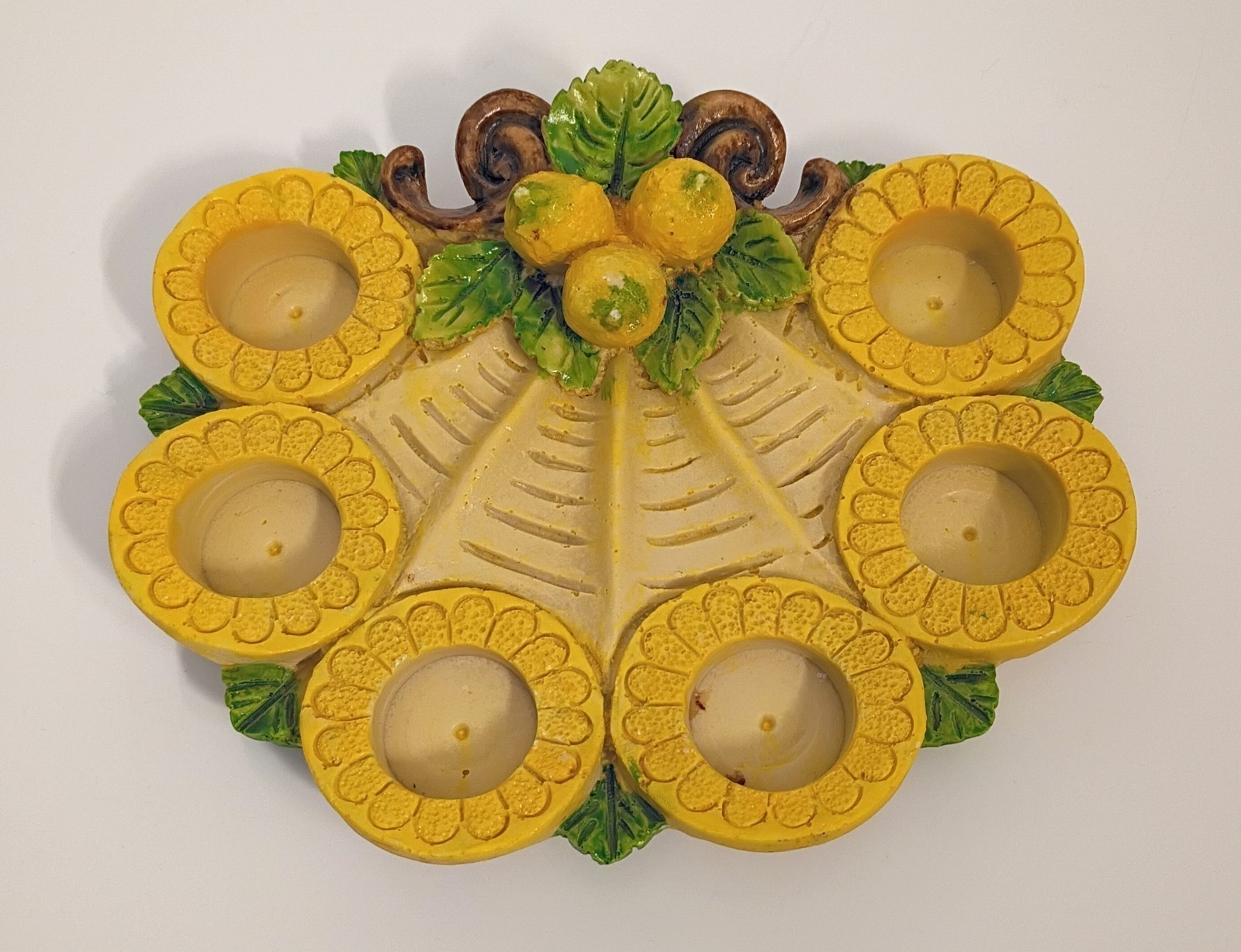 Vtg Rare Lemon Votive Candle Holder Decor Yellow Italian 90's Cottagecore Fruit Vtg Rare Lemon Votive Candle Holder Decor Yellow Italian 90's Cottagecore Fruit