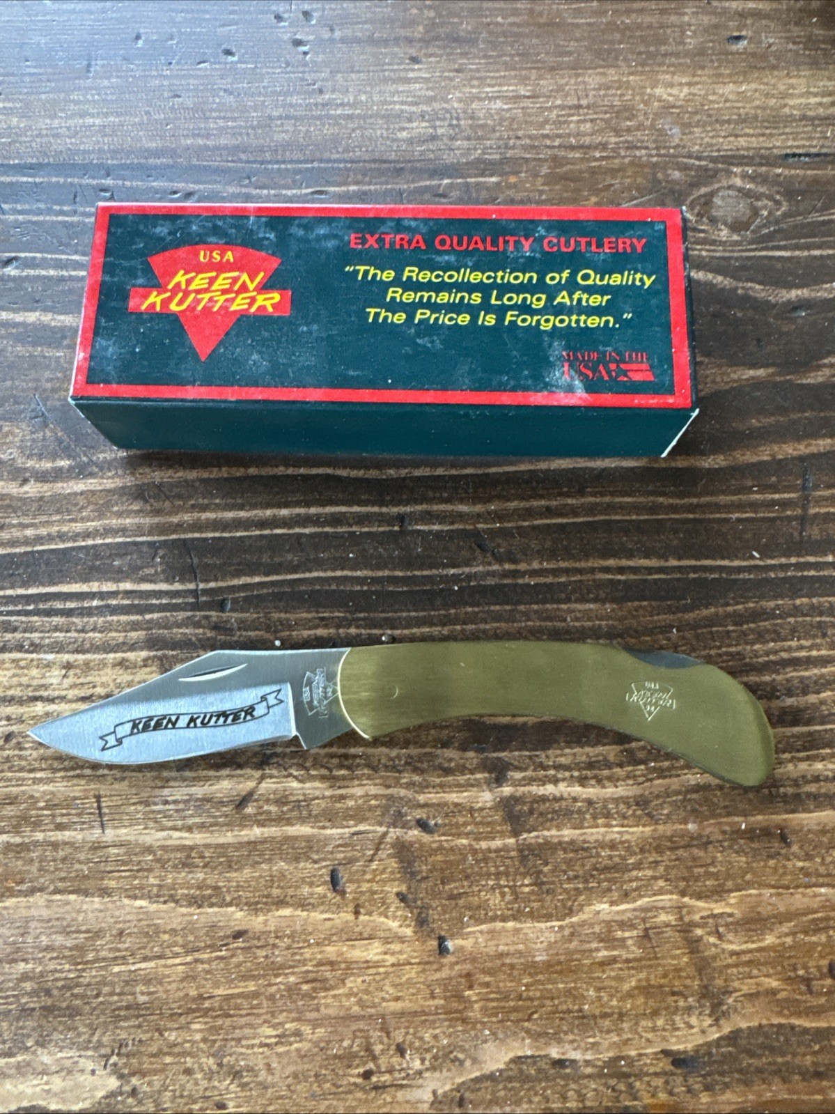 Vintage 92 KEEN KUTTER (KK152B) BRASS POCKET KNIFE 