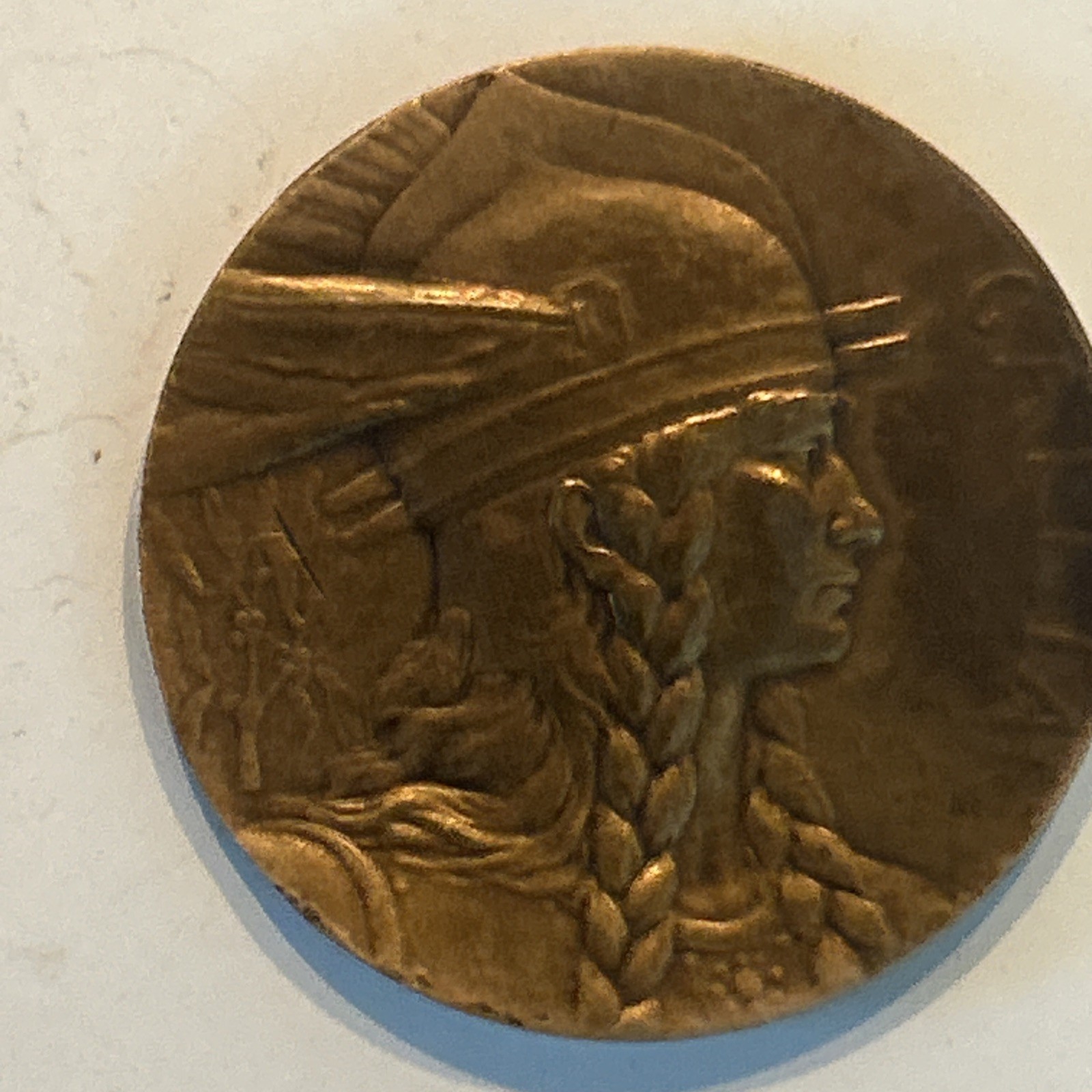 FRENCH GALLIA WW1 MEDAL  36MM MEDAL PENDANT BY PILLET AND A BERTRAND