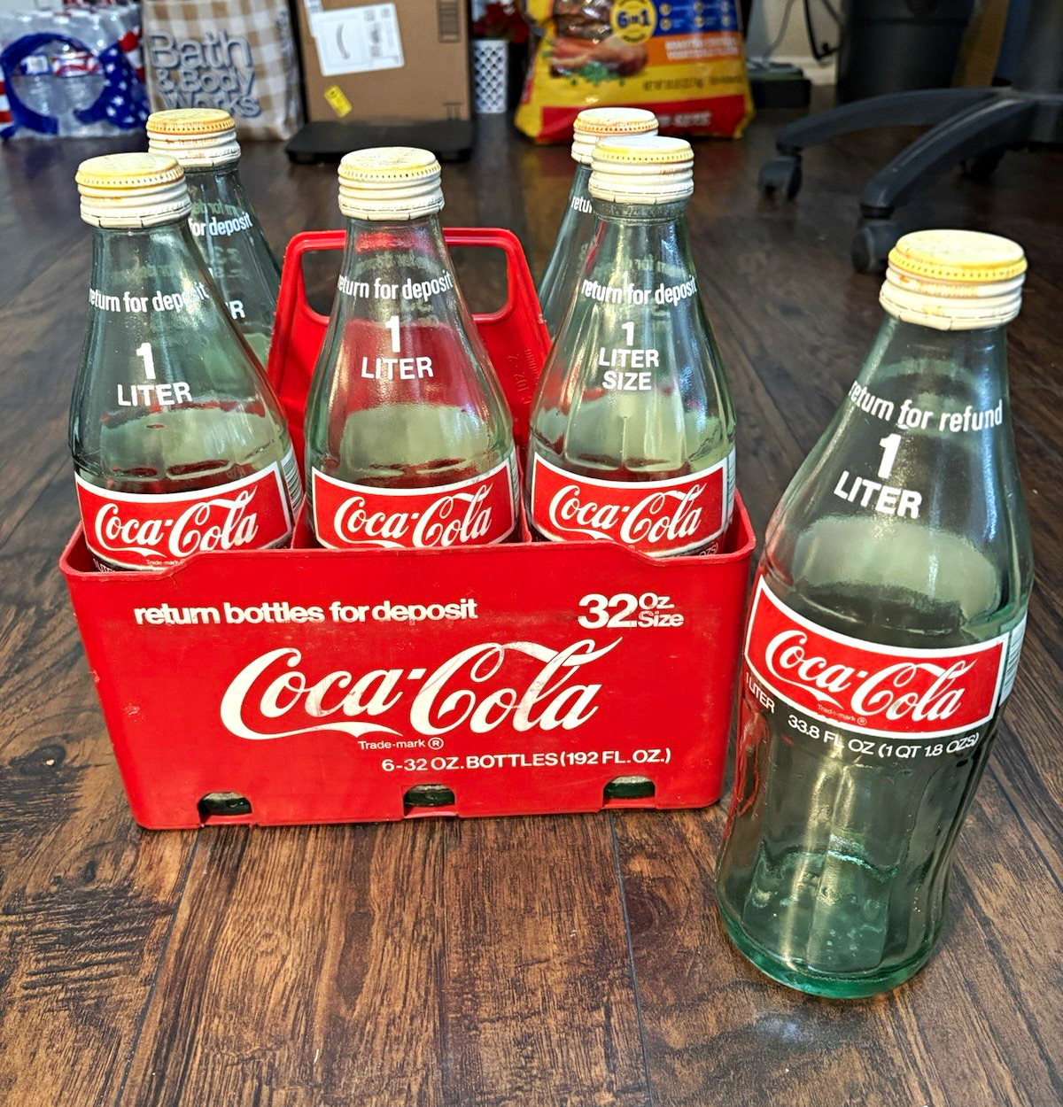 Vintage Coca-Cola Red/White Soda Theme 6-Pack Bottle Carrier Caddy for 6x32 oz