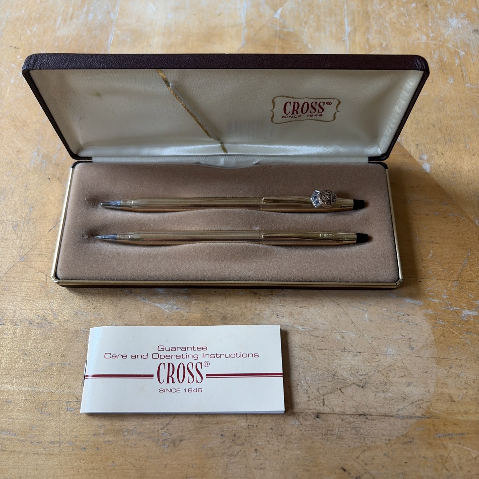 Cross Century 10kt Gold Filled Pen Pencil + Diamonds University of Michigan 1817