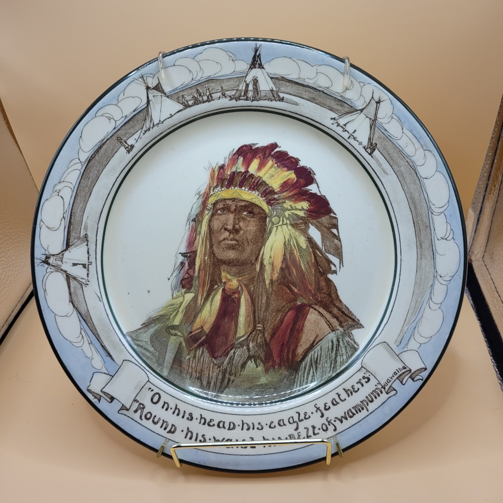 VTG Royal Doulton England Hiawatha Native American Chief  10.5\