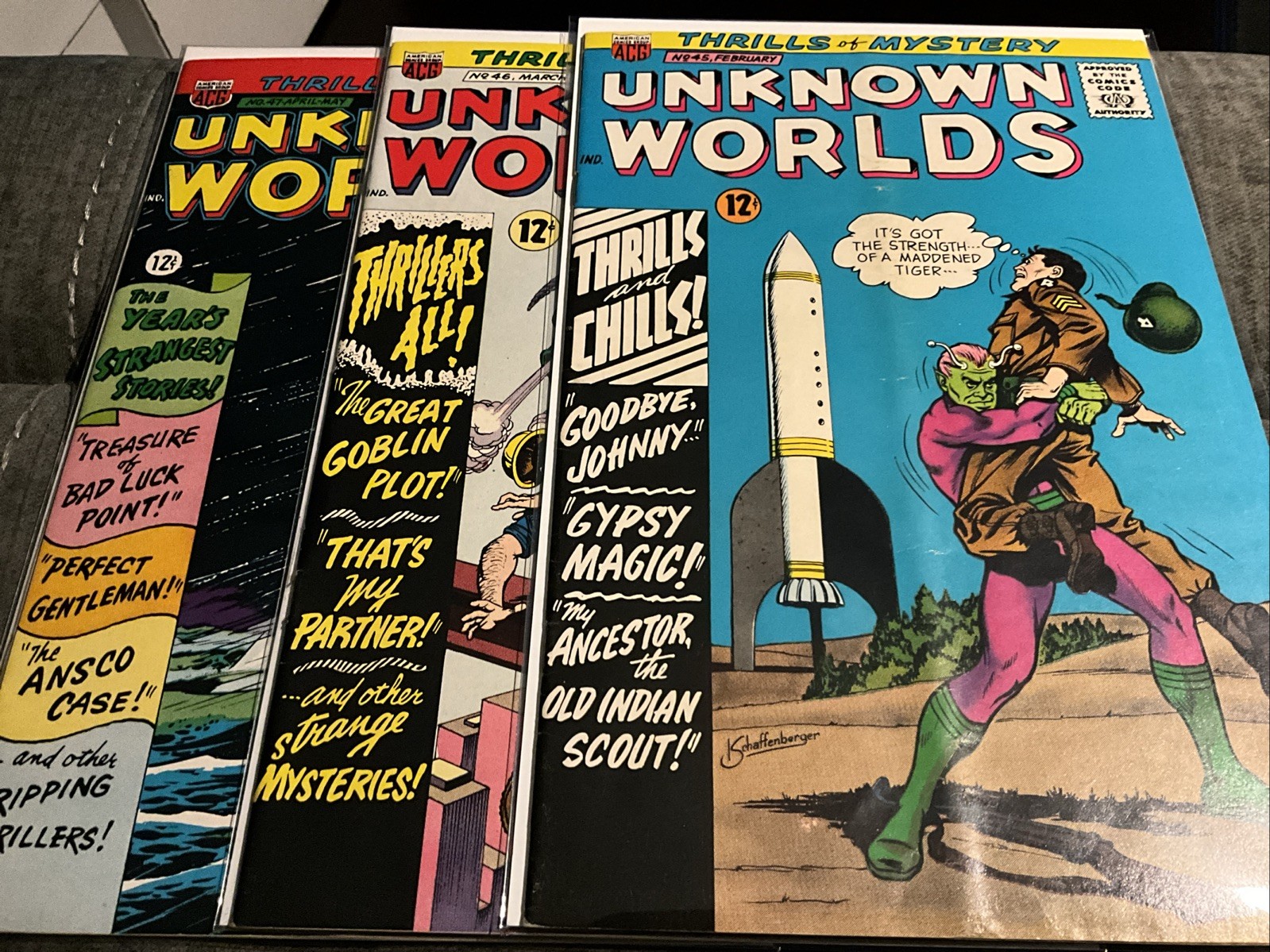 Unknown Worlds #s 44,45,46 ACG Comics 1965