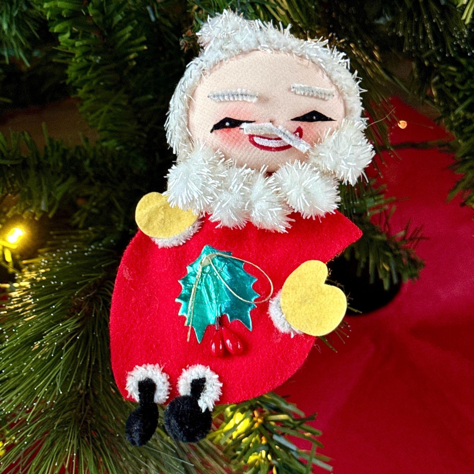 1950s Japanese Handcrafted Santa Claus Ornament