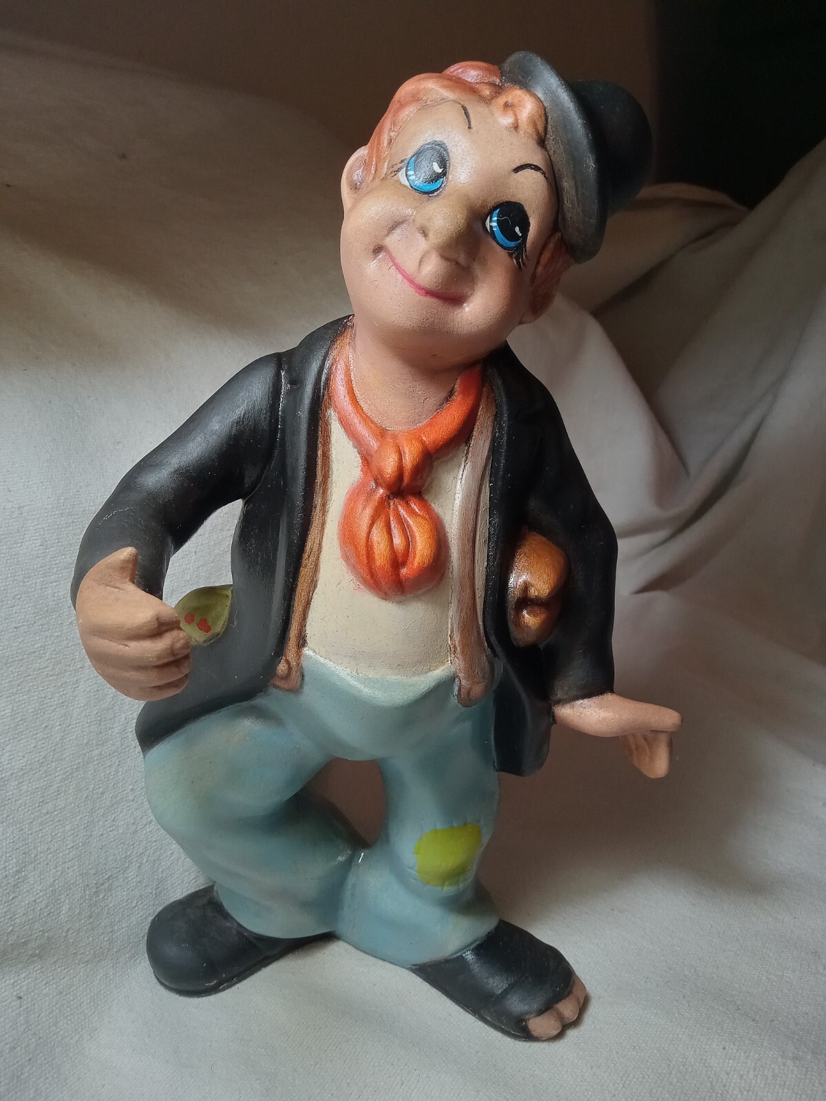 Vintage Ceramic Hobo Clown Figurine 10.5