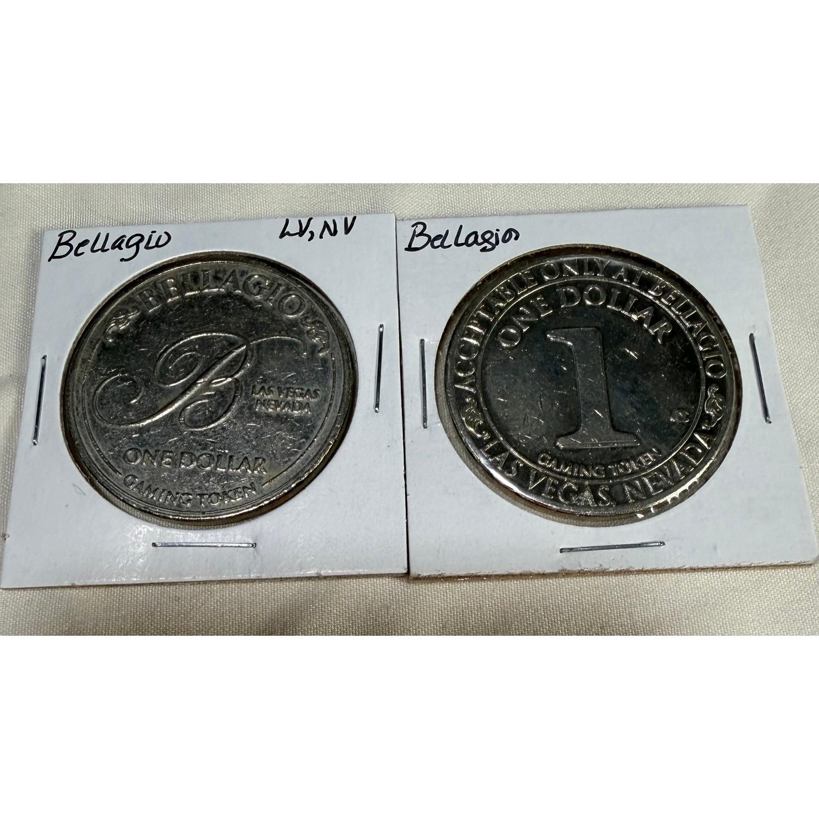 Bellagio Las Vegas Nevada One Dollar Gaming Token Casino Chip Silver Tone C 094 Bellagio Las Vegas Nevada One Dollar Gaming Token Casino Chip Silver Tone C 094