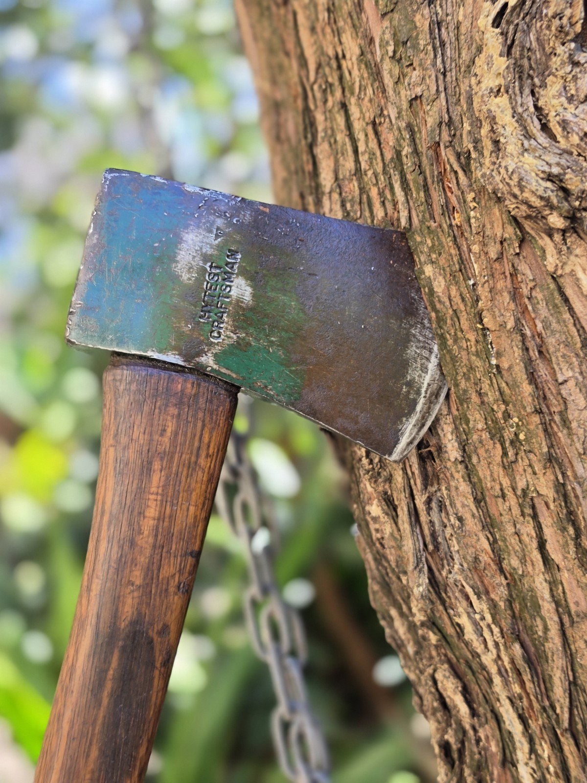 Vintage Hytest Craftsman Tassie Pattern Axe Head 2 lbs w Oak Handle Camping Tool