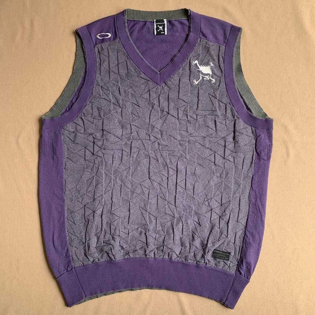 OAKLEY Skull Vest Purple Bone Design Techwear 66cm Japan Rare Excellent
