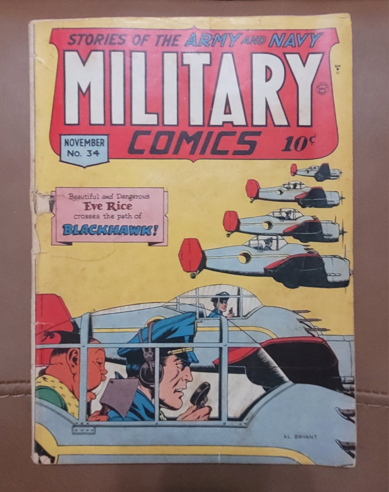 Military Comics #34 Unrestored Golden Age WWII Blackhawk Quality 1944 