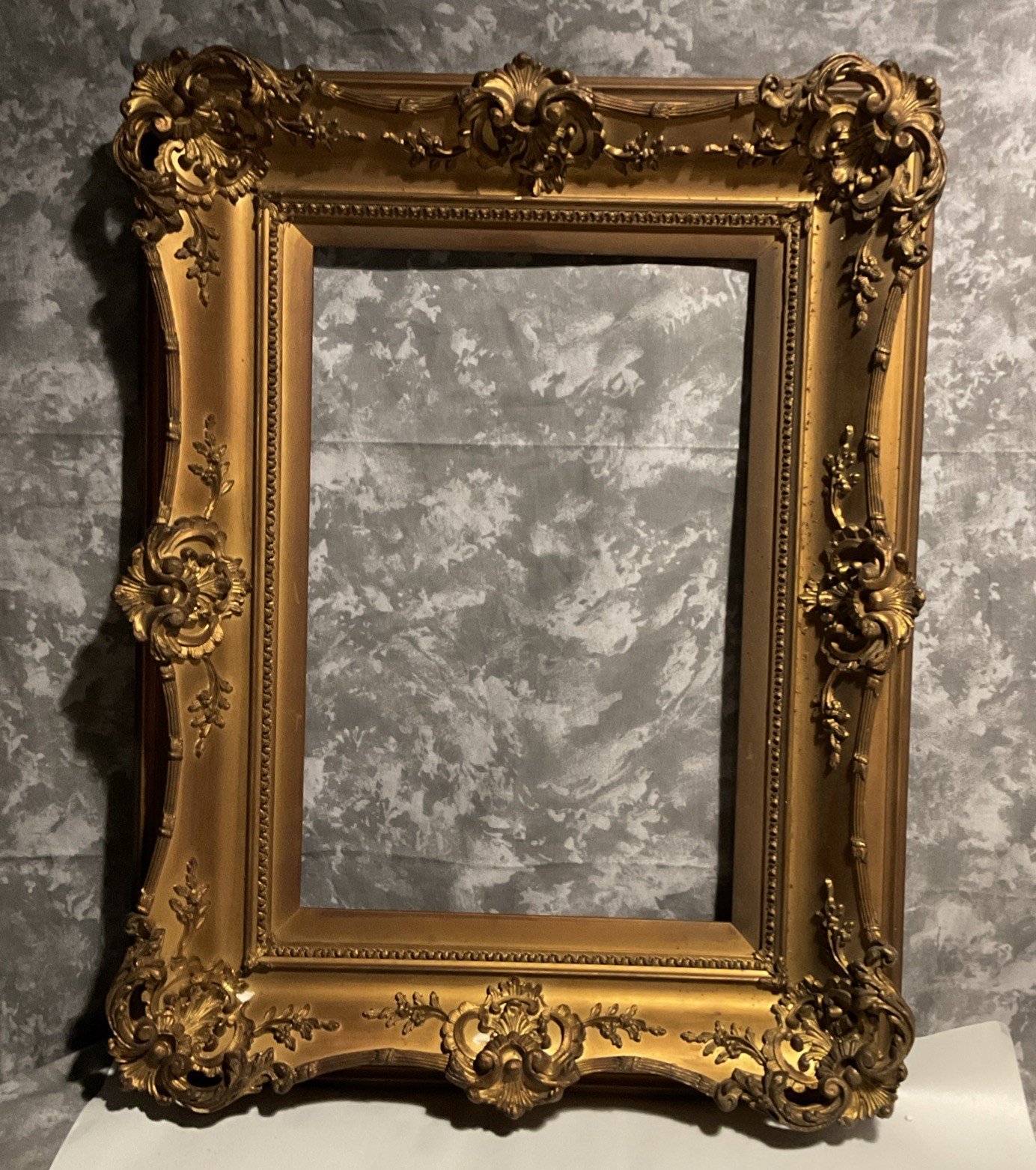 VTG/ Antique Picture- Photo Wooden Frame Gold Tone Size 12” X 18”  W/O Glass