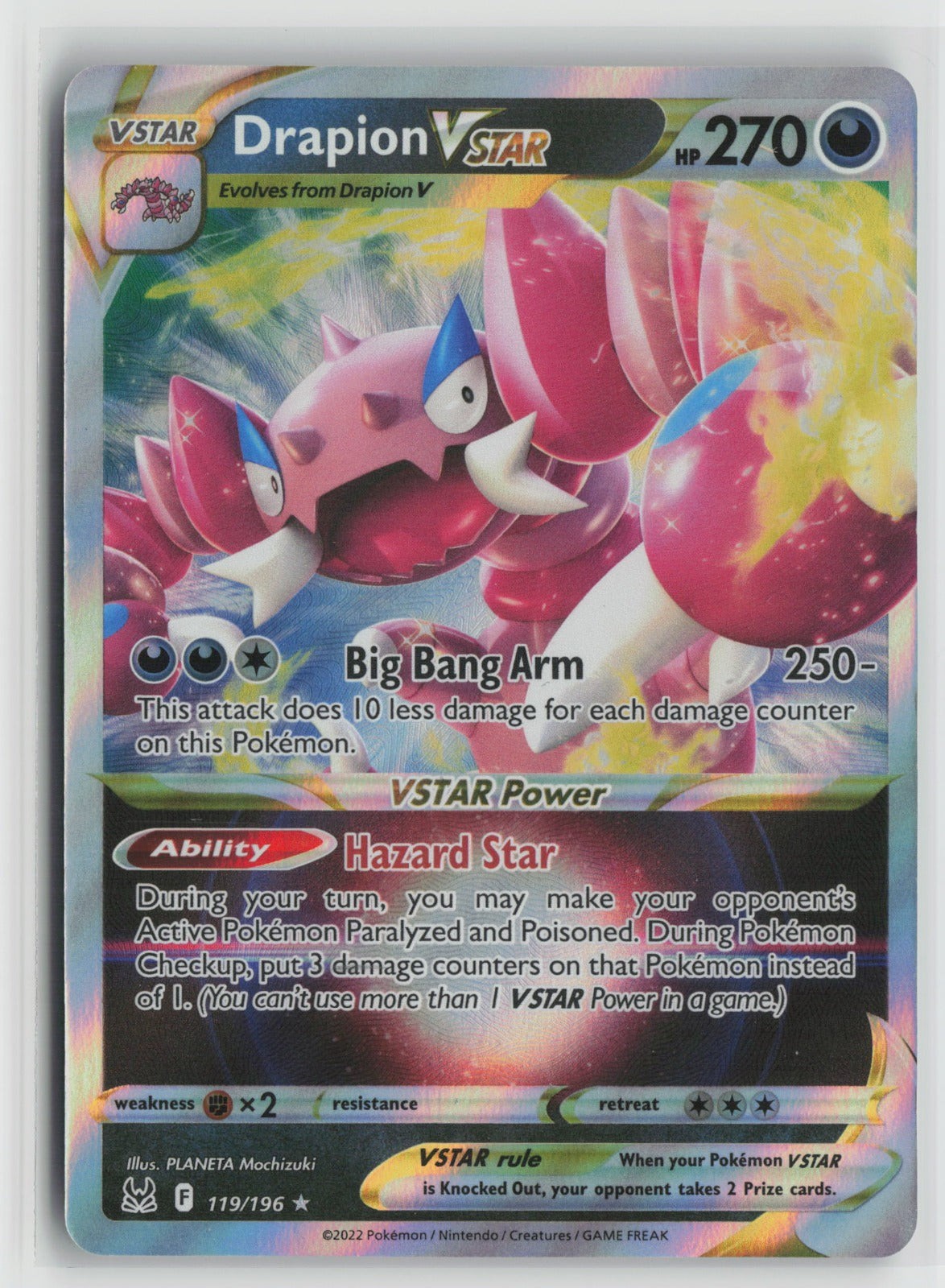 Drapion VSTAR Ultra Rare Holo 119/196 NM
