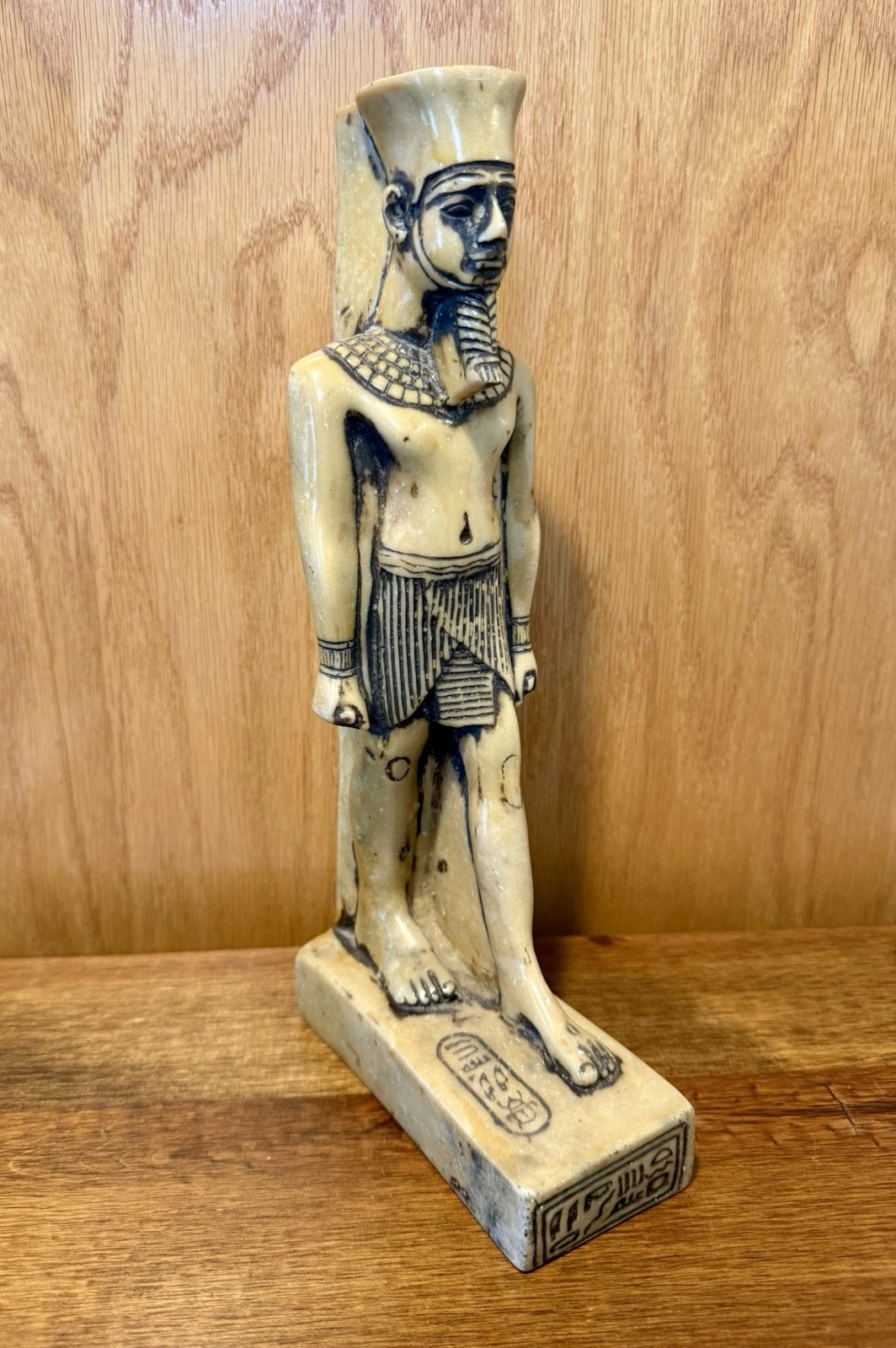 12” Hand Carved Ramses II Statue Alabaster Soapstone Egyptian Pharaoh Sculpture