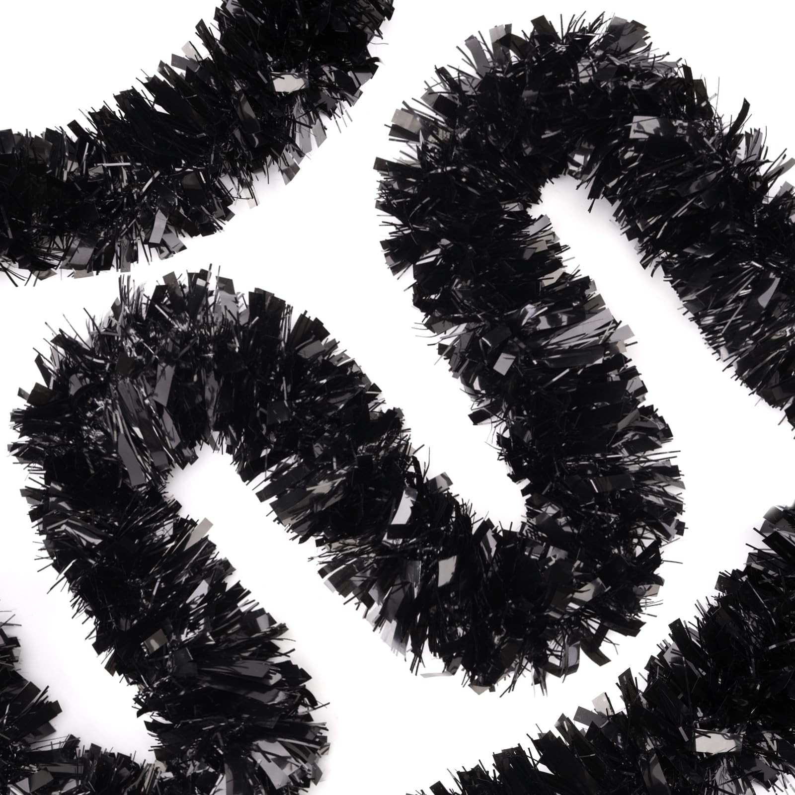 KINGLAKE Halloween Black Tinsel Garland 33 FT 33 FT,