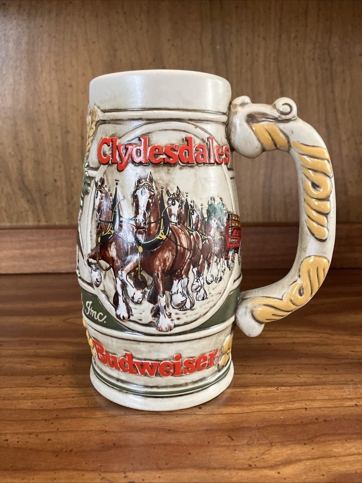 Budweiser 1983 Clydesdales Holiday Beer Stein CS58 Ceramarte Brazil Anheuser-Bus