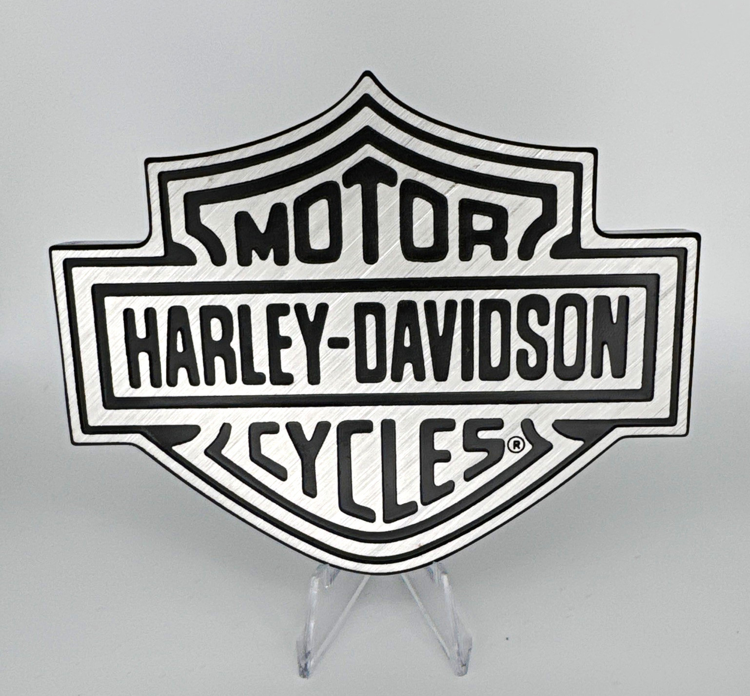Harley-Davidson Bar & Shield Hitch Plug Metal Sign w/ Mounting Brackets & Bolts