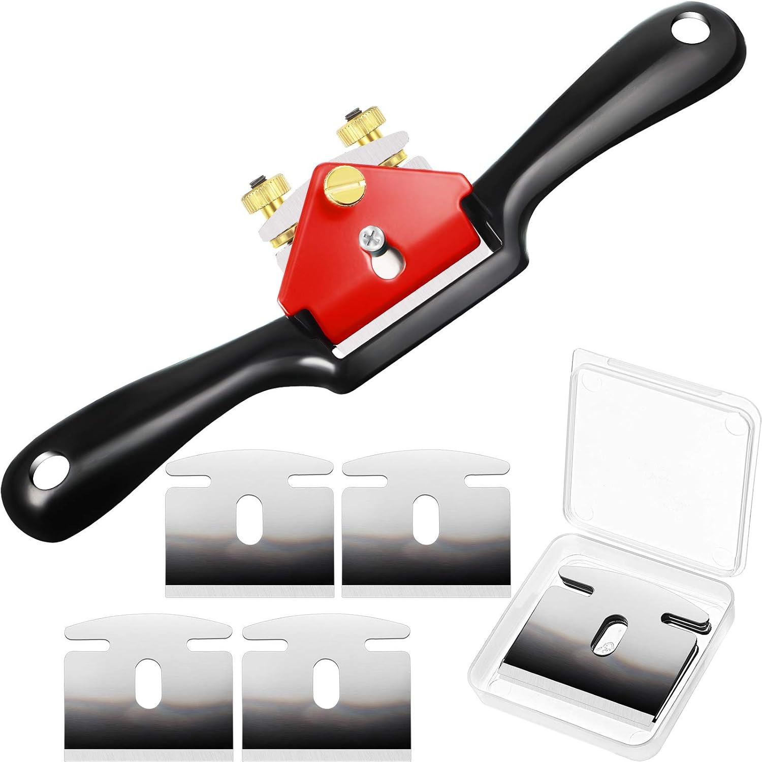 Adjustable Spokeshave with Flat Base and 5 Metal Blade