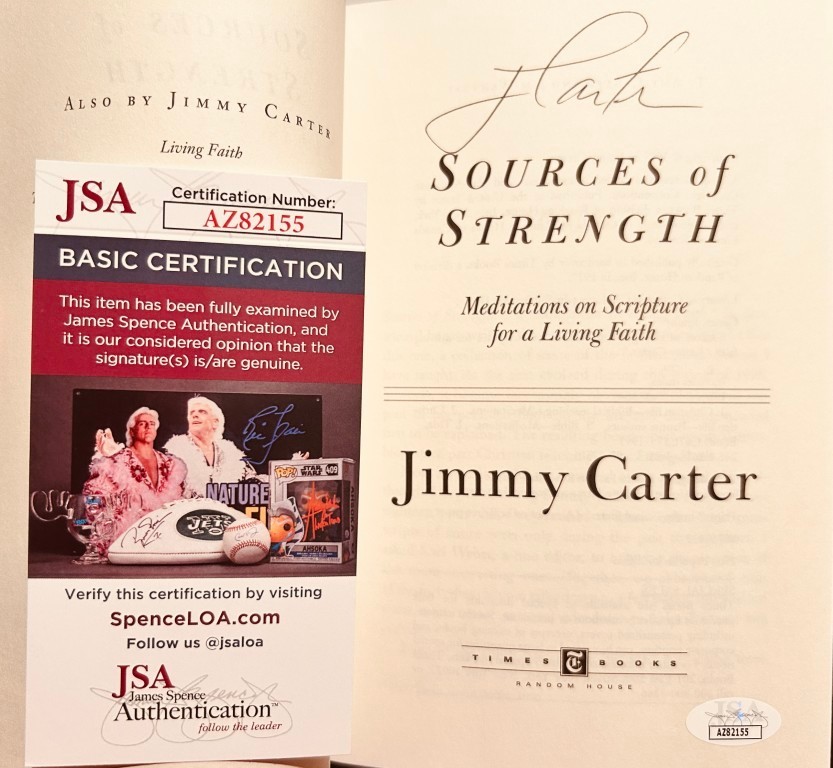 President Jimmy Carter autographed autograph signed Sources of Strength book JSA President Jimmy Carter autographed autograph signed Sources of Strength book JSA