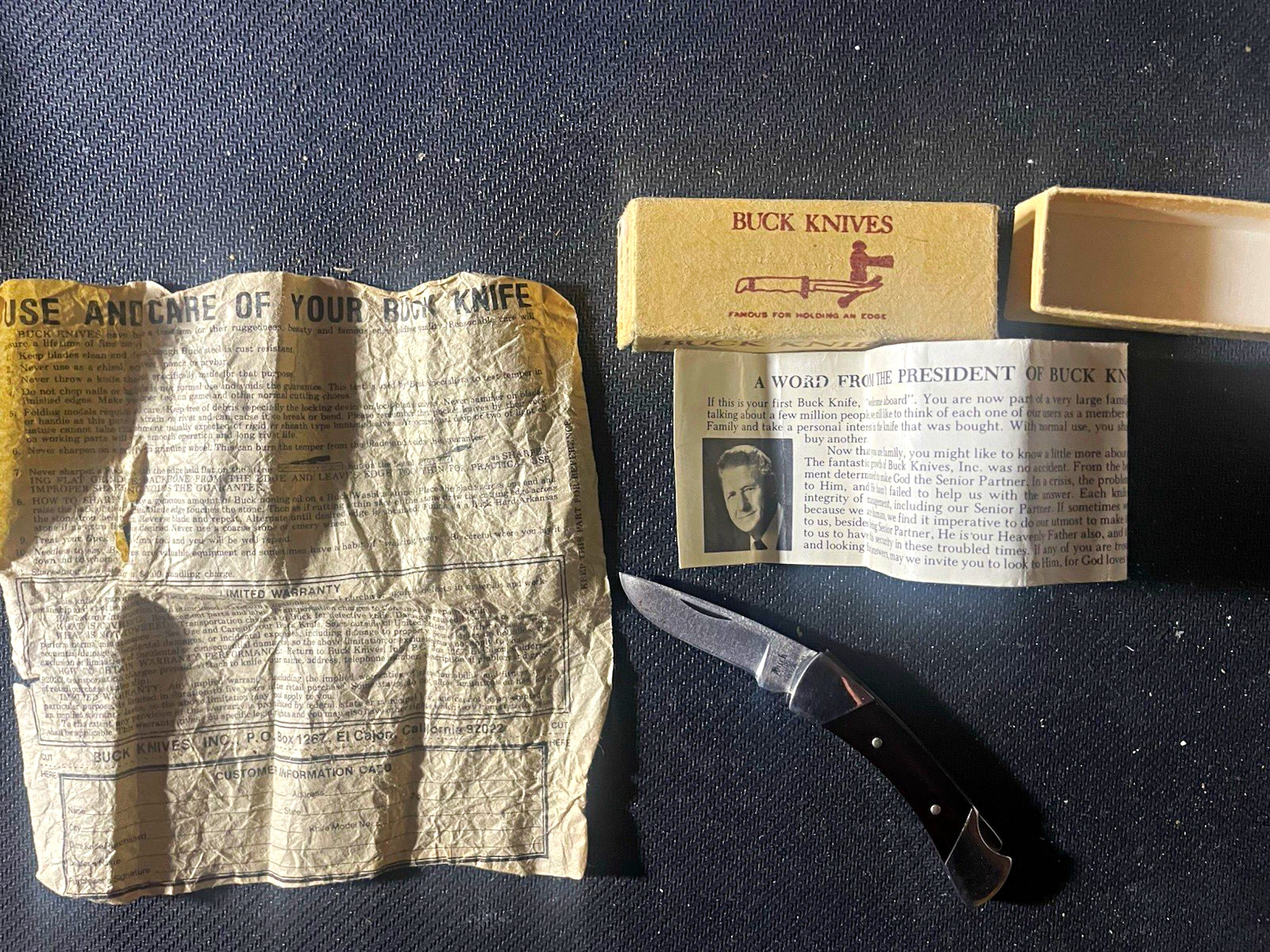 Vintage pre 1986 Buck505 Knight Black Micarta knife Vintage pre 1986 Buck505 Knight Black Micarta knife