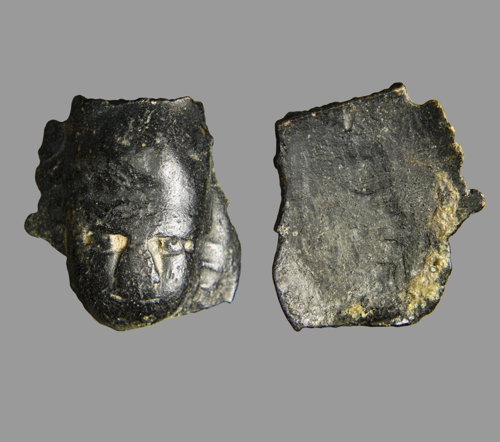 VERY RARE Antiquity Ancient Canaanite Bronze Votive Idol Mask of Ba'al Demon God