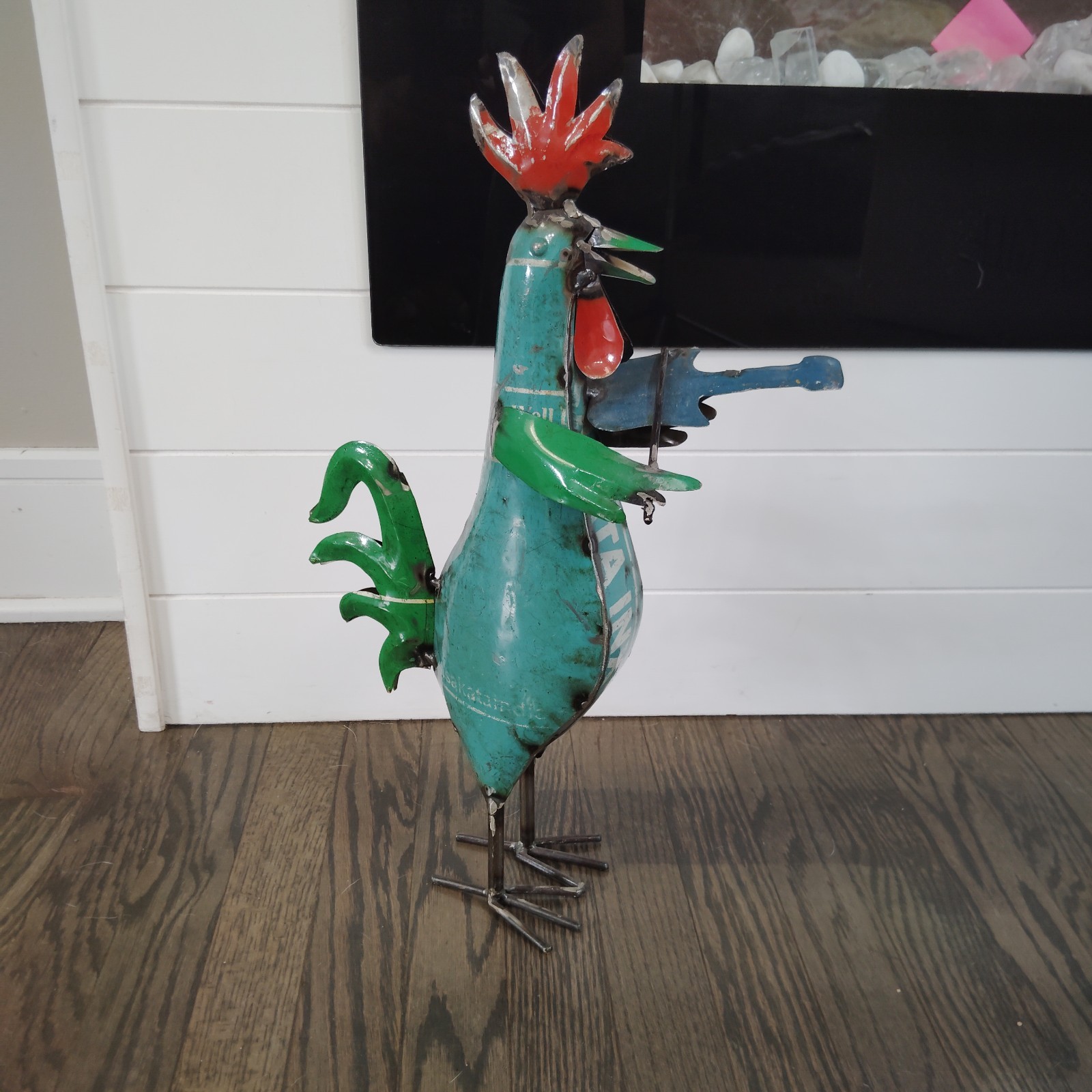 Decorative Folk Art Oil Can Rooster Playing Violin 20