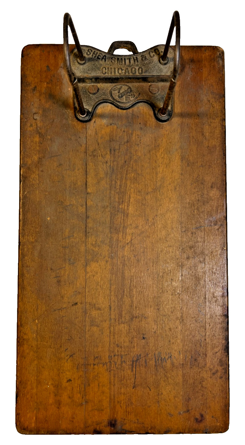 Antique Two Prong Cast Iron Wood Tally Clipboard Shea Smith Chicago Industrial