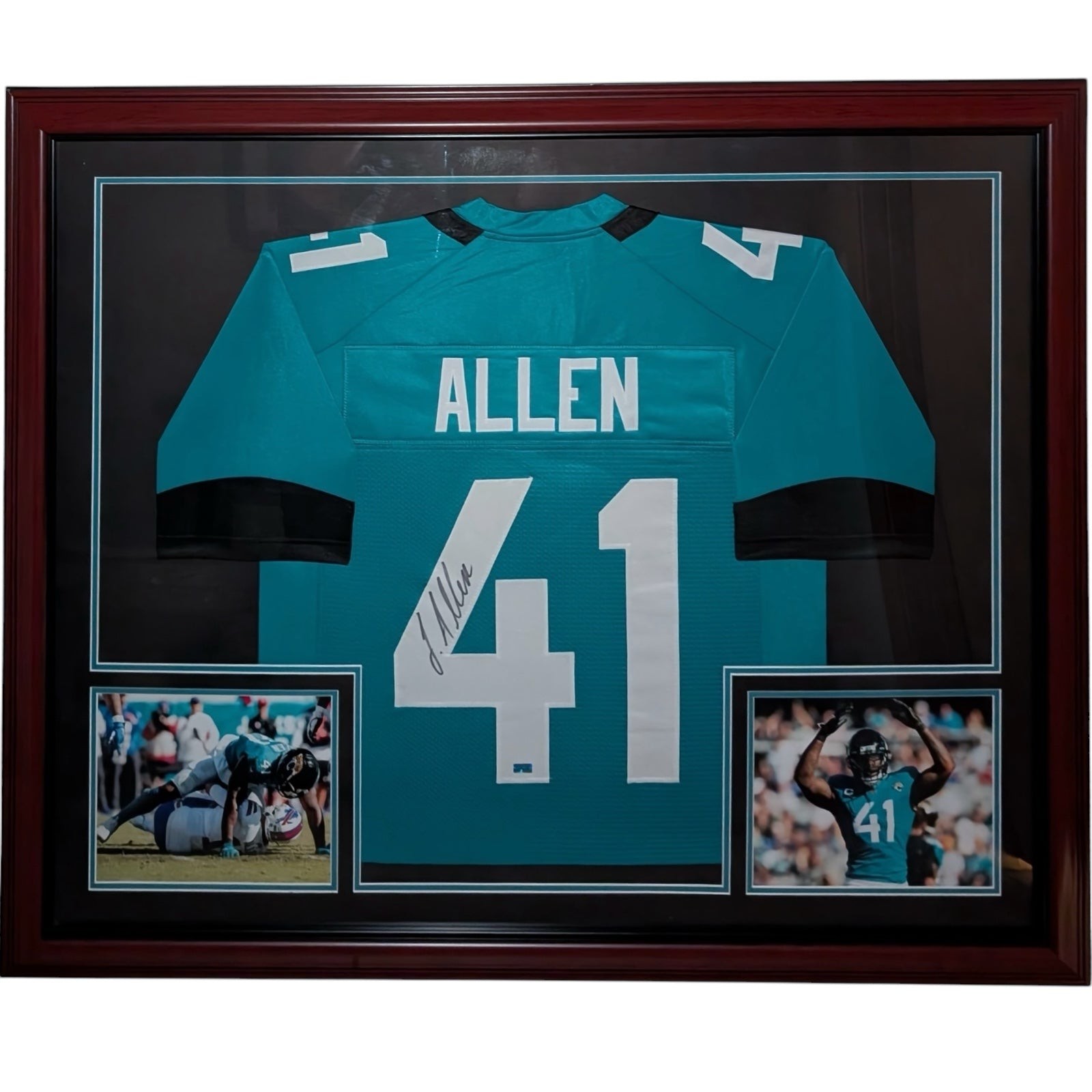 Josh Hines-Allen Autographed Jacksonville Jaguars (Teal #41) Framed Jersey - JSA Josh Hines-Allen Autographed Jacksonville Jaguars (Teal #41) Framed Jersey - JSA