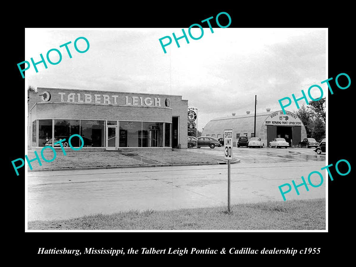 OLD 8x6 HISTORIC PHOTO OF HATTIESBURG MISSISSIPPI TALBERT LEIGH GARAGE 1950 2